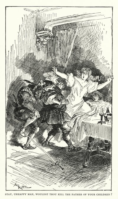 Illustrasjon for Balzacs Contes Drolatiques (litografi) av Albert (after) Robida