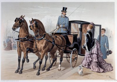 Kupé nådd av engelske hester Trykk av Albert Adam (1833-?) 1874 Paris, Musee Carnavalet av Albert Adam