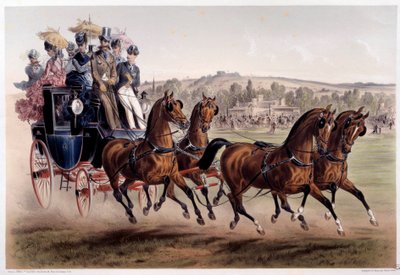 Postvogn, rasenes retur Trykk av Albert Adam (1833-?) Paris fra 1800-tallet, Musee Carnavalet av Albert Adam