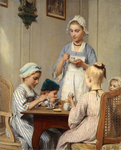 Barn til frokost, 1879 av Albert Anker
