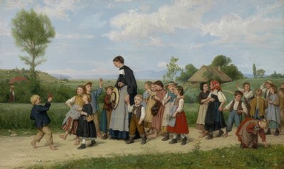 Skolevandringen. 1872 av Albert Anker