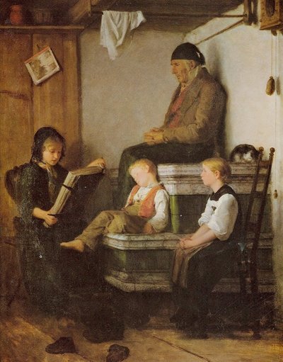 søndag ettermiddag av Albert Anker