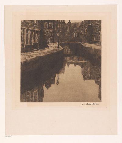 Utsikt over Krom Boomssloot i Amsterdam av Albert Baertsoen (signed by artist)