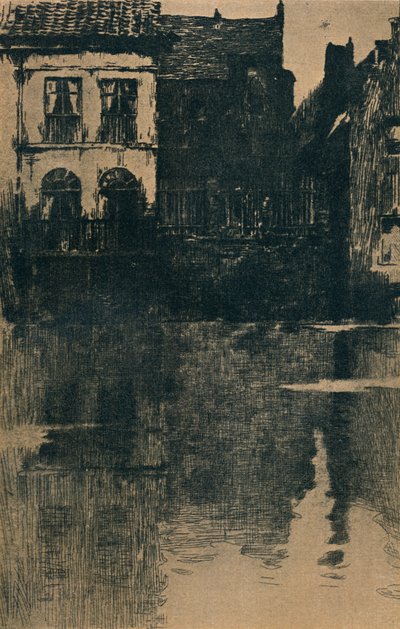 Gamle hus ved vannet, c 1886-1906, 1906-7 av Albert Baertsoen