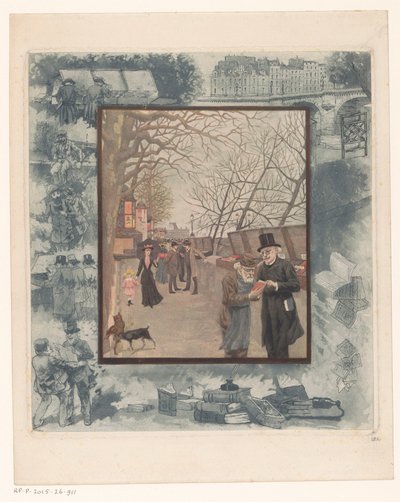 Bokboder på en kai i Paris av Albert Bertrand