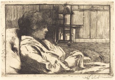 Kvinne som leser i Atelier (La lecture dans l