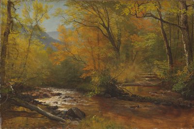 Bekk i skogen av Albert Bierstadt