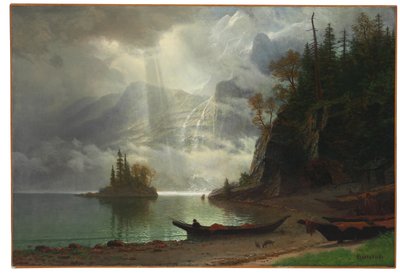 Øy i innsjøen av Albert Bierstadt