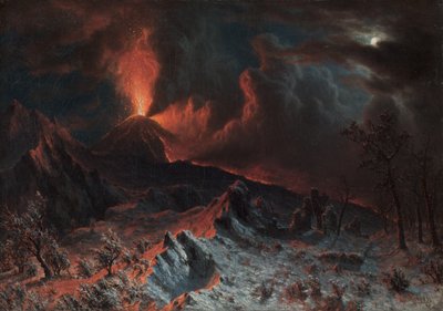 Vesuv ved midnatt av Albert Bierstadt