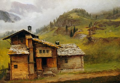 Fjellhus av Albert Bierstadt