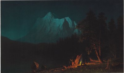 Fjelllandskap ved måneskinn av Albert Bierstadt
