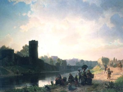 Elvemunning (olje) av Albert Bierstadt