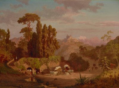 Utsikt over Subiaco, Italia 1859 (olje på lerret) av Albert Bierstadt