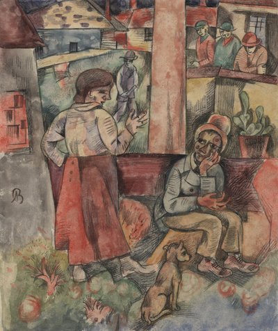 Edge of the Village; Fabrikstadt av Albert Bloch