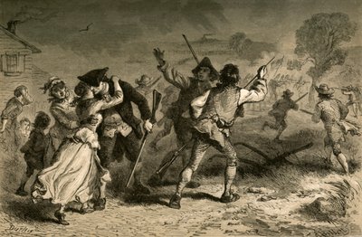 Concord - The First Blow for Liberty, 1877. av Albert Bobbett