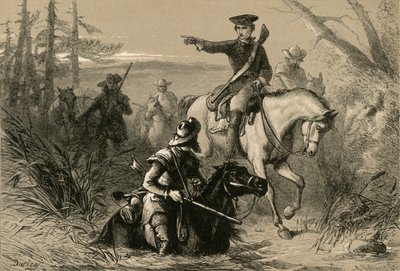 Major Washington på sitt oppdrag til den franske sjefen, 1877. av Albert Bobbett