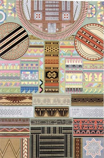 Dekor fra Oseania og Sentral-Afrika, fra 