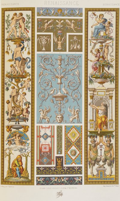 Renaissance, plate 53 fra 'Polychromatic Ornament: One Hundred Plates in Gold, Silver and Colours' av Albert Charles August Racinet
