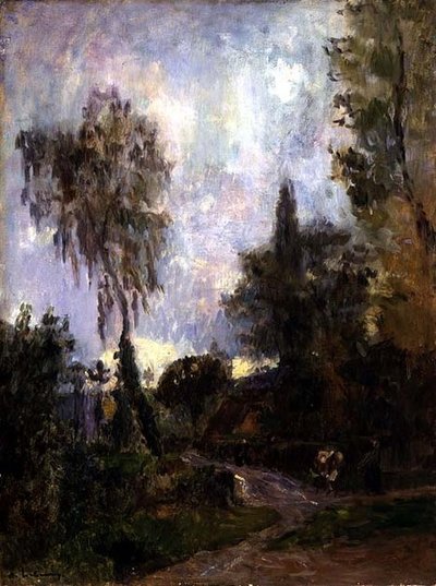En vei i Hondouville (olje på lerret) av Albert Charles Lebourg