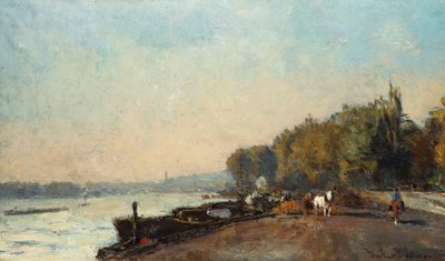 På Broen på Suresnes høsten av Albert Charles Lebourg