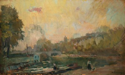 Breddene av elven Seinen ved St. Cloud av Albert Charles Lebourg
