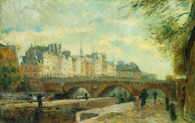 Den nye broen i byen; Le Pont Neuf de la Cite, av Albert Charles Lebourg