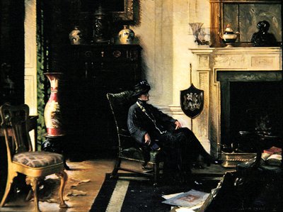 Dame i et interiør av Albert Chevallier Tayler