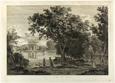 Innsjø i Villa Borghese av Albert Christoph Dies