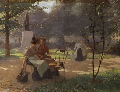 To unge jenter i parken av Albert Cresswell
