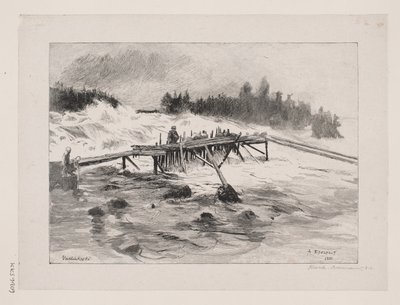 En foss. Vallinko ski av Albert Gustaf Aristides Edelfelt