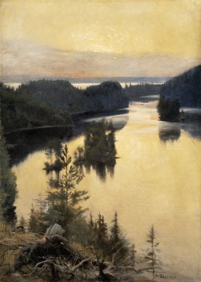 Kaukola Ridge ved solnedgang av Albert Gustaf Aristides Edelfelt