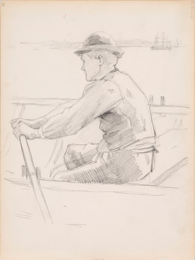 Skisse av transporten av barnets kiste (Et barns begravelse) av Albert Edelfelt