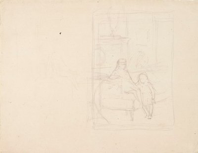 Skisse av Michael og Xenia, barna til tsar Alexander III av Albert Edelfelt