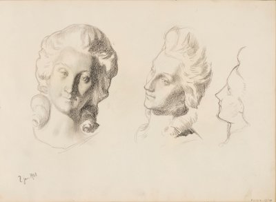 Masker, skisse / 1700-tallet (rokokko), skisse av Albert Edelfelt