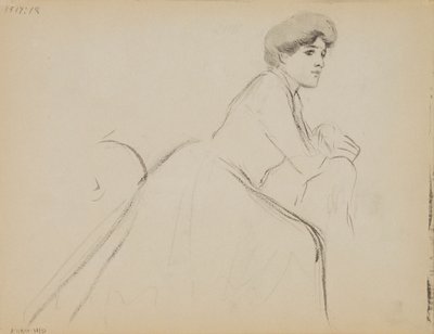 Sittende kvinne, profil av Albert Edelfelt