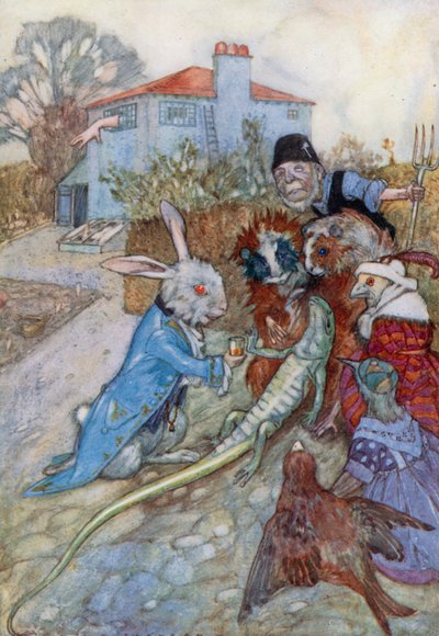 Illustrasjon for Alice i Eventyrland (farge litho) av Albert Edward Jackson