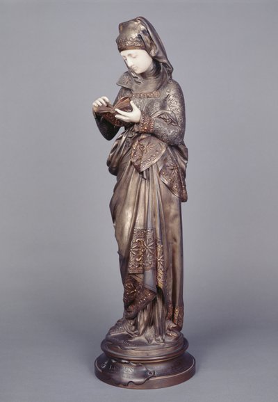 Leseren (elfenben og bronseskulptur) av Albert Ernest Carrier Belleuse