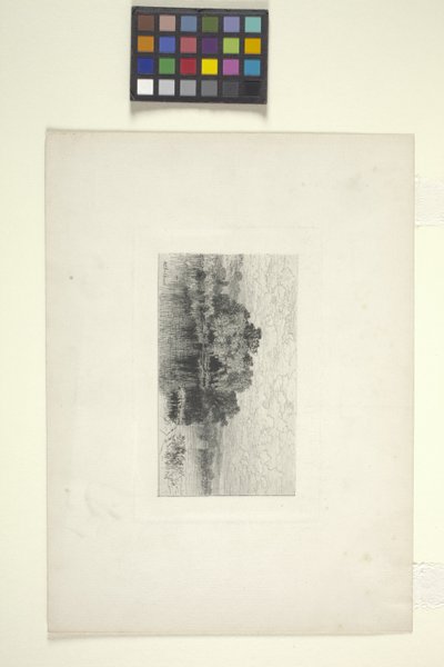 Landskap med innsjø (blekk) av Albert Fitch Bellows