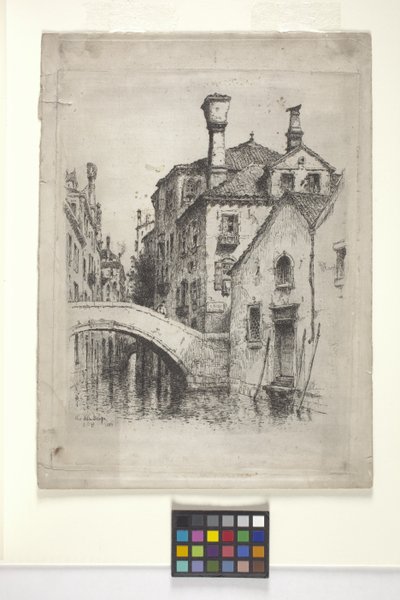 Rio Della Senza, Venezia (etsing) av Albert Fitch Bellows