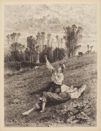 Uten tittel (Boys Flying a Kite) av Albert Fitch Bellows