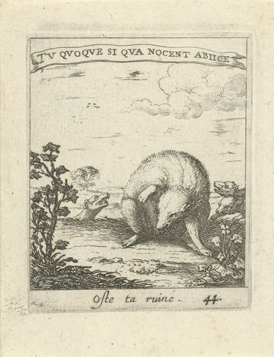 Grevling rømmer ulv Moralizing Love Emblems (serietittel) Devises et emblesmes d