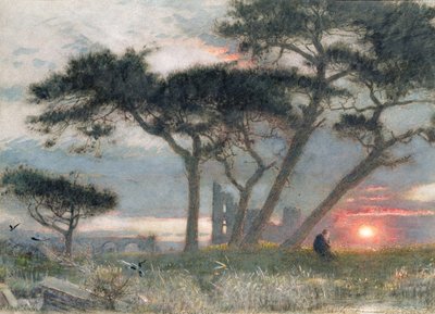 A Days End: It Might Have Been (wc og kroppsfarge på papir) av Albert Goodwin