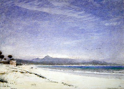 Alcudia Bay, Mallorca av Albert Goodwin