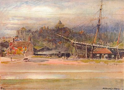 Båtbyggerverftet, Rye, 1910 av Albert Goodwin