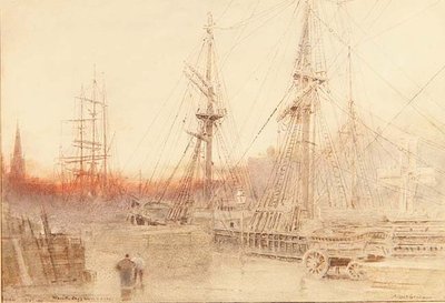 Bristol, når dagens arbeid er ferdig av Albert Goodwin
