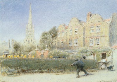 Norwich and the Chimney Sweep, 1923 (wc på papir) av Albert Goodwin