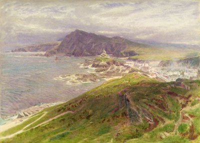Kysten ved Ilfracombe, North Devon (blyant og akvarell) av Albert Goodwin