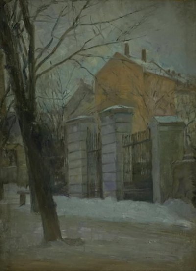 The Gate of Assistance Cemetry i København. Vinter av Albert Gottschalk