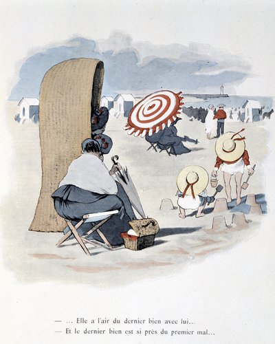Strandscene i "Etoile de mer". A. Guillaume. Editions Simonis Empis, Paris av Albert Guillaume