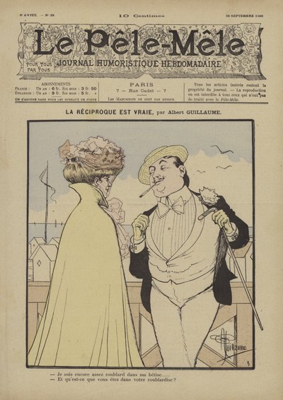 Det motsatte er sant. Illustrasjon for Le Pele-Mele, 1900 av Albert Guillaume